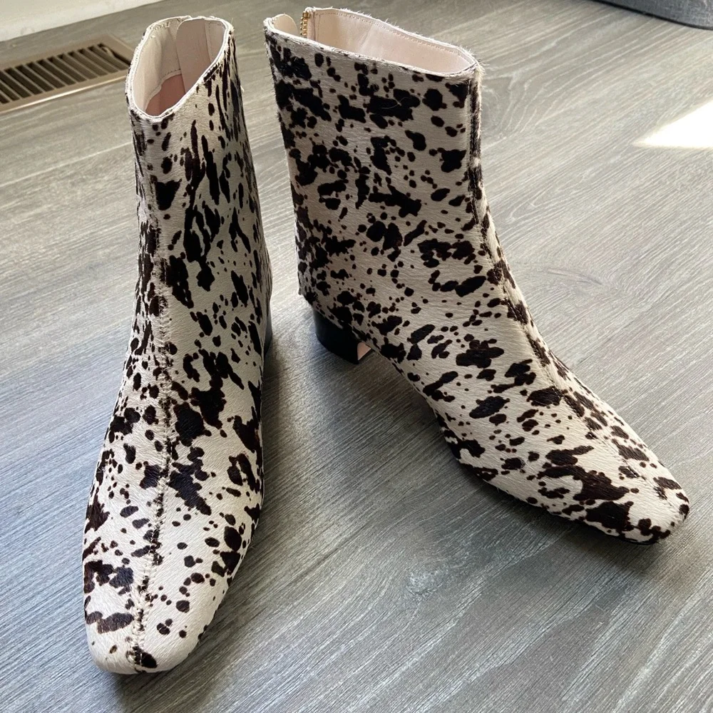 NIB J. Crew Roxie Back Zip Ankle Boot in Snow Pony, BJ873, Size 8.5 - Picture 5 of 10